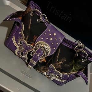 Purple camo purse